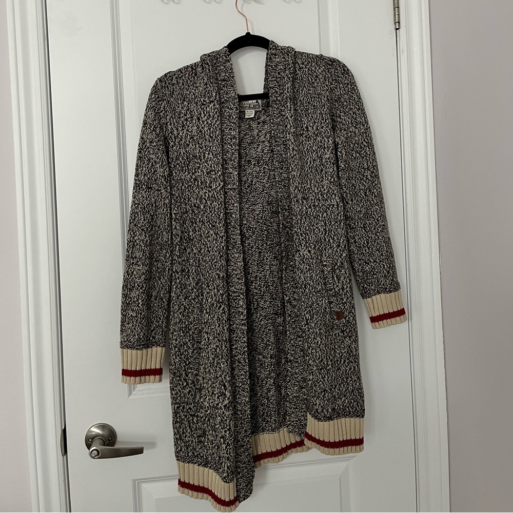 Roots Long Hoodie Open Cardigan